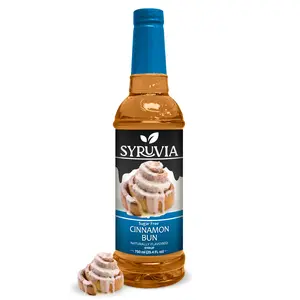Syruvia Sugar-Free Cinnamon Bun Coffee Syrup, 25.4 fl oz – Premium 0-Calorie Flavoring, Kosher and Gluten-Free. Ideal for Drinks, Shakes & Desserts