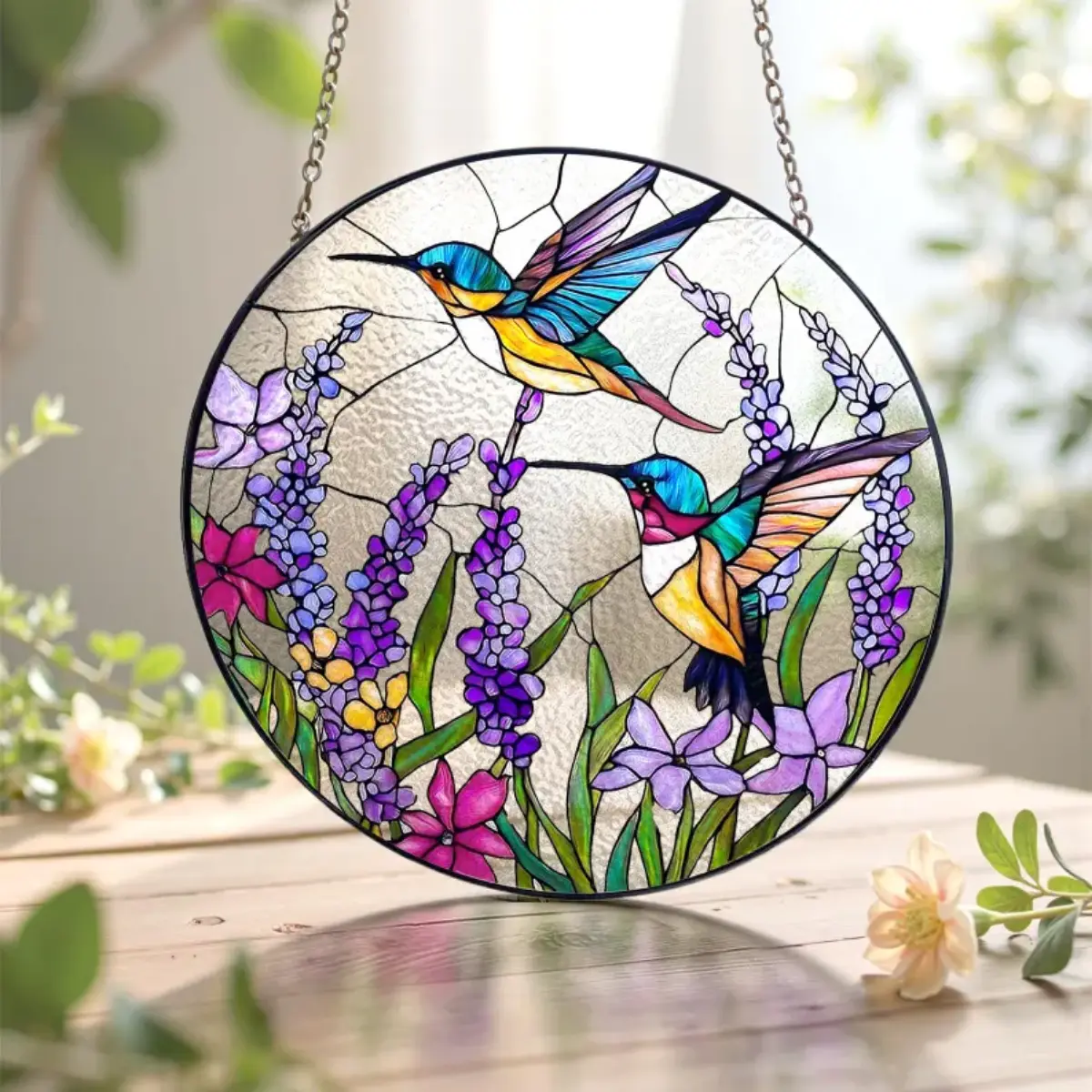 Hummingbird Stained Glass Suncatcher Hummingbird Stained Glass Suncatcher