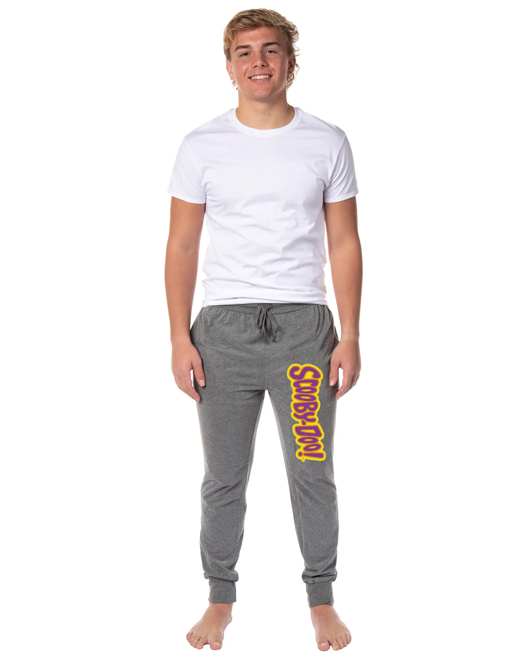 Scooby-Doo Mens' Scooby Classic Icon Title Logo Sleep Jogger Pajama Pants