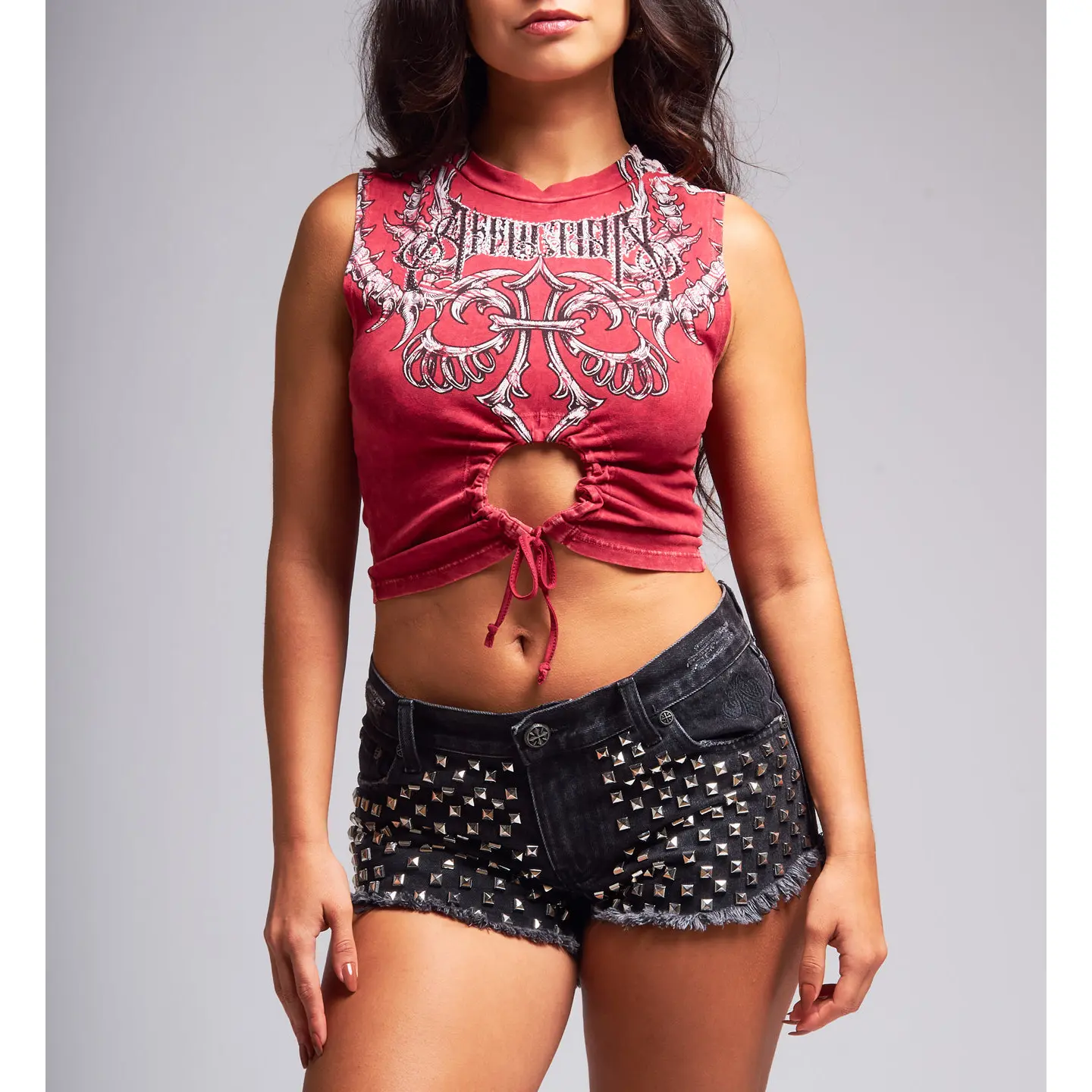 Affliction Women's T-shirt Tank Vertibrate