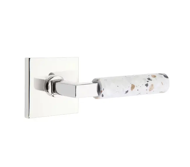 Emtek 5110.TAUS14.MRGN.LH Select Passage , Square Rosette , T-Bar Stem , Green Marble Handle , LH