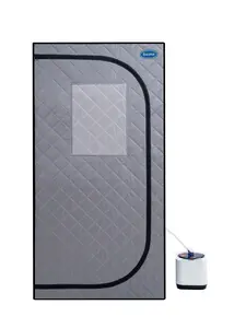 Portable Steam Sauna Tent for Home, Extra Wide Personal Sauna Box with 1000W Steam Generator, Easy-Assembly Indoor Sauna Spa Kit with Chair, Gray