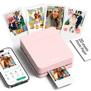 PP01 Portable Mini Color Wireless Mobile Printer, Instant Smartphone Photo Printer, Sticky-Back Photos, Bluetooth Compatible with iOS & Android Devices, Fun Editing App, Perfect Gift For Valentine's Day