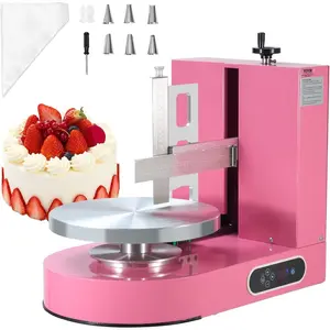 VEVOR Cake Decorating Machine, Cake Cream Spreading Coating Smearing Machine, Low Noise Cake Frosting Machine, Turntable with Adjustable Scraper, for 4 to 12 Cake, 25 - 320RPM Rotating Speed, PinkVEVOR Super Brand Day