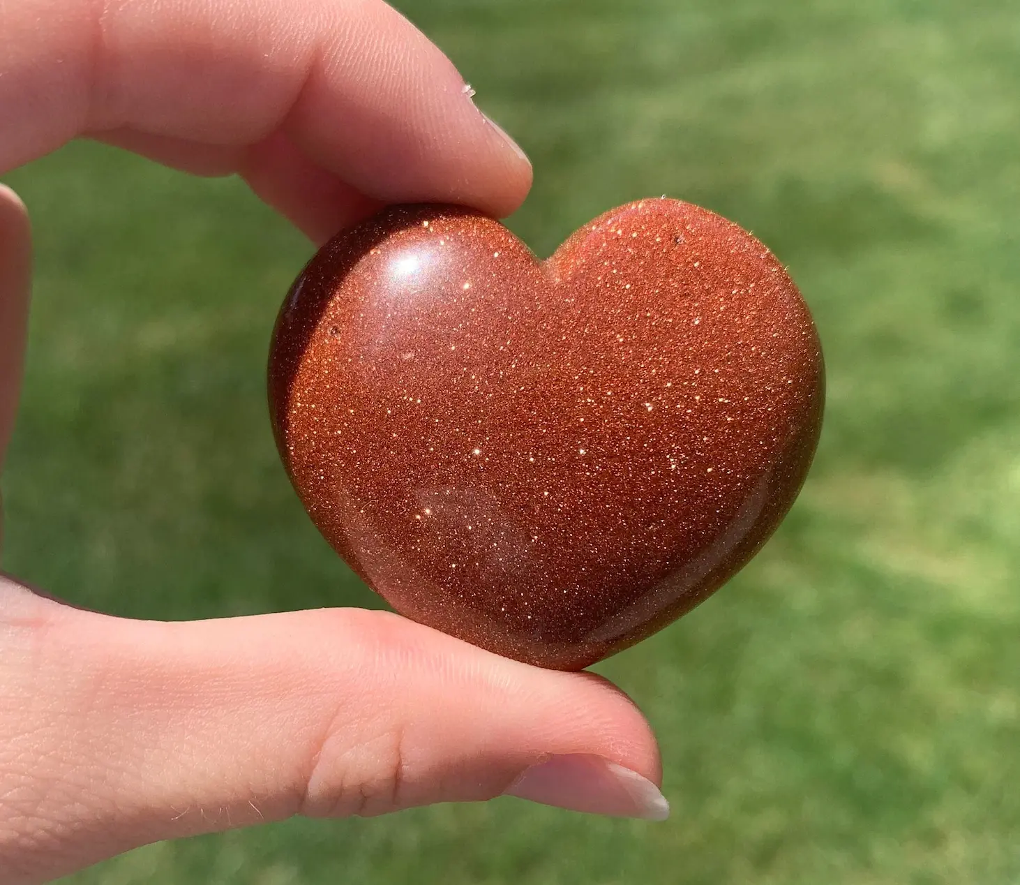 Red Goldstone Crystal Heart - Gemstone Heart 1.5-2"
