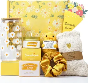 Gift Baskets for Women, Unique Birthday Gifts for Women, Best Friend Birthday Gift, Inspirational Gift Set Box, Christmas Gifts for Woman Her Teen Girl Sister Friendship- Brighten up Her Day! Daisy Flower Colorful self care