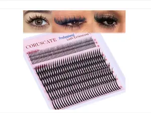 Lash Clusters with Spikes Ultra Long 12-22mm Lash Spikes 7-9mm Bottom Lashes Supply Cluster Eyelash Extensions For Pros Multi-Eye Lash Styles DIY Eyelashes for Manga/Spiky/Mega Look