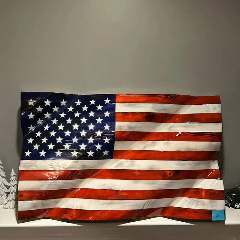 Handmade wooden American flags home decor