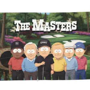 The Masters Southpark Style Funny Golf Towel, Microfiber Golf Towel with Clip, Absorbent Hilarious Golf Towel Golf Gift for Clubs and Ball