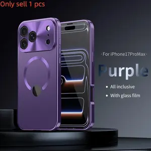 Magnetic HD Front Film Screen Protector Protective Case for iPhone 17 Pro Max/pro/air/iPhone 17 Accessories, Dual-Metal Bumper Magnetic Phone Cover