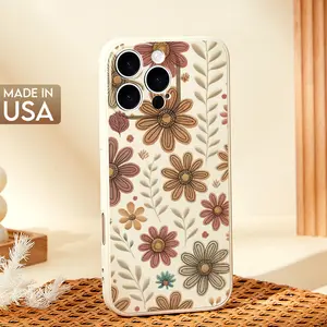 Aesthetic Flower Design TPU Case for iPhone 17/16/15/14/13/12/11 - Classic Luxury Protection, Anti-Fingerprint, Shockproof, Wireless Charging Compatible, Unisex Cellphone Cover