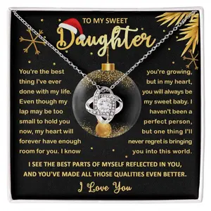 Daughter Gifts From Dad, To My Daughter Necklace From Dad, Love Knot Necklace, Daughter Necklace, Father Daughter Necklace, Gift For My Daughter, Birthday Gift, Christmas Gift To Daughter From Dad