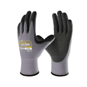 COOLJOB 3/6/12/36 Pairs Nitrile Rubber Dipped Safety Work Gloves with Grip Dots, Touchscreen