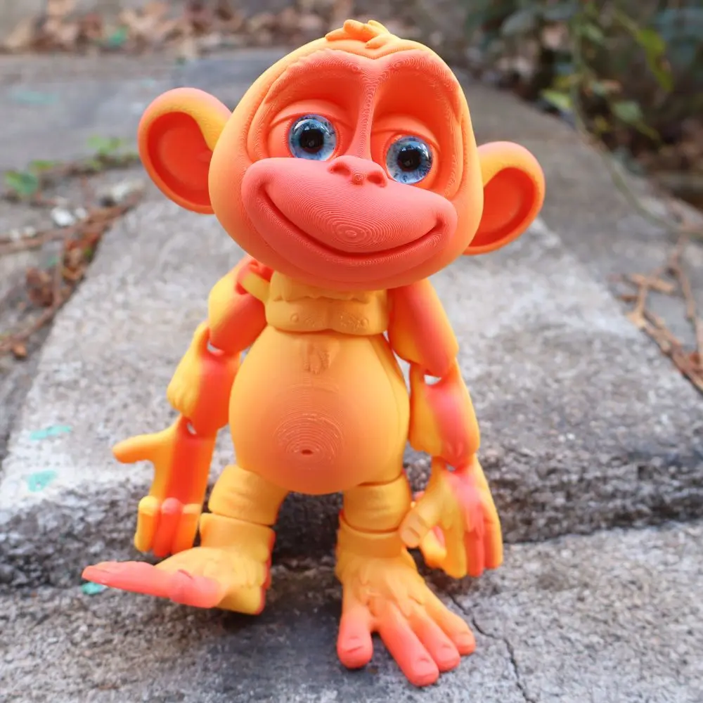 3D-Printed Climbing Monkey Statue, Articulated Monkey Figurine with Realistic Eyes, Animal Home Decor, Decorative Sculptures, Collectible Figure Decor, Animal Figurines, Perfect as a Halloween, Christmas or Birthday Gift