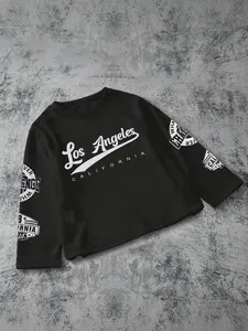 Men's Fashion Hip-Hop Long Sleeve T-Shirt, Fun Retro Vintage Casual Style, Regular Fit, Streetwear Digital Print, Ideal Gift for All Seasons