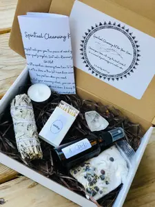 Myseedcellar Spiritual Cleansing Kit - Natural Crystal  with Sage Smudge Stick, Quartz Crystals, Juniper, Rosemary and Salt