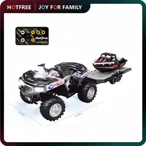 Hotfree Mini RC Monster Truck, Metal ATV Quad Bike, Remote Control Beach Motorcycle with Trailer, 2.4GHz High-Speed Off-Road Sand Rider Toy for Kids & Adults, 3-Speed Adjustable, USB Rechargeable, Fun Birthday Christmas Gift