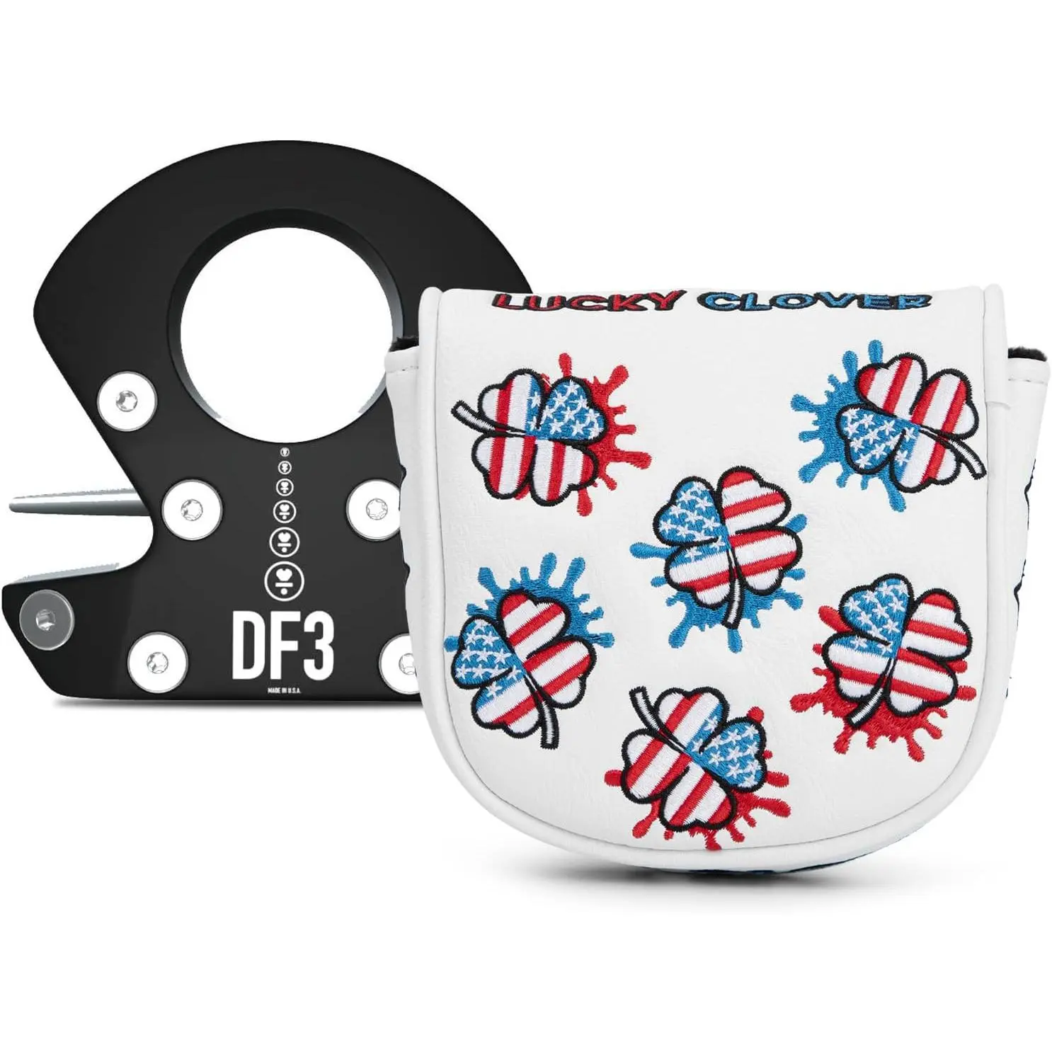 USA Style Mallet Putter Headcover, Premium Leather Golf Accessory with Magnetic Closure - Fits LAB DF3 Putters, Usa-Style Magnetic Closure, Putter Cover