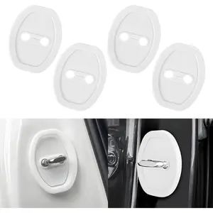 【Summervibes】4pcs Silicone Door Latch Protective Cover Shock Absorbing Car Door Lock Guard for Vehicle Locks Easy Installation