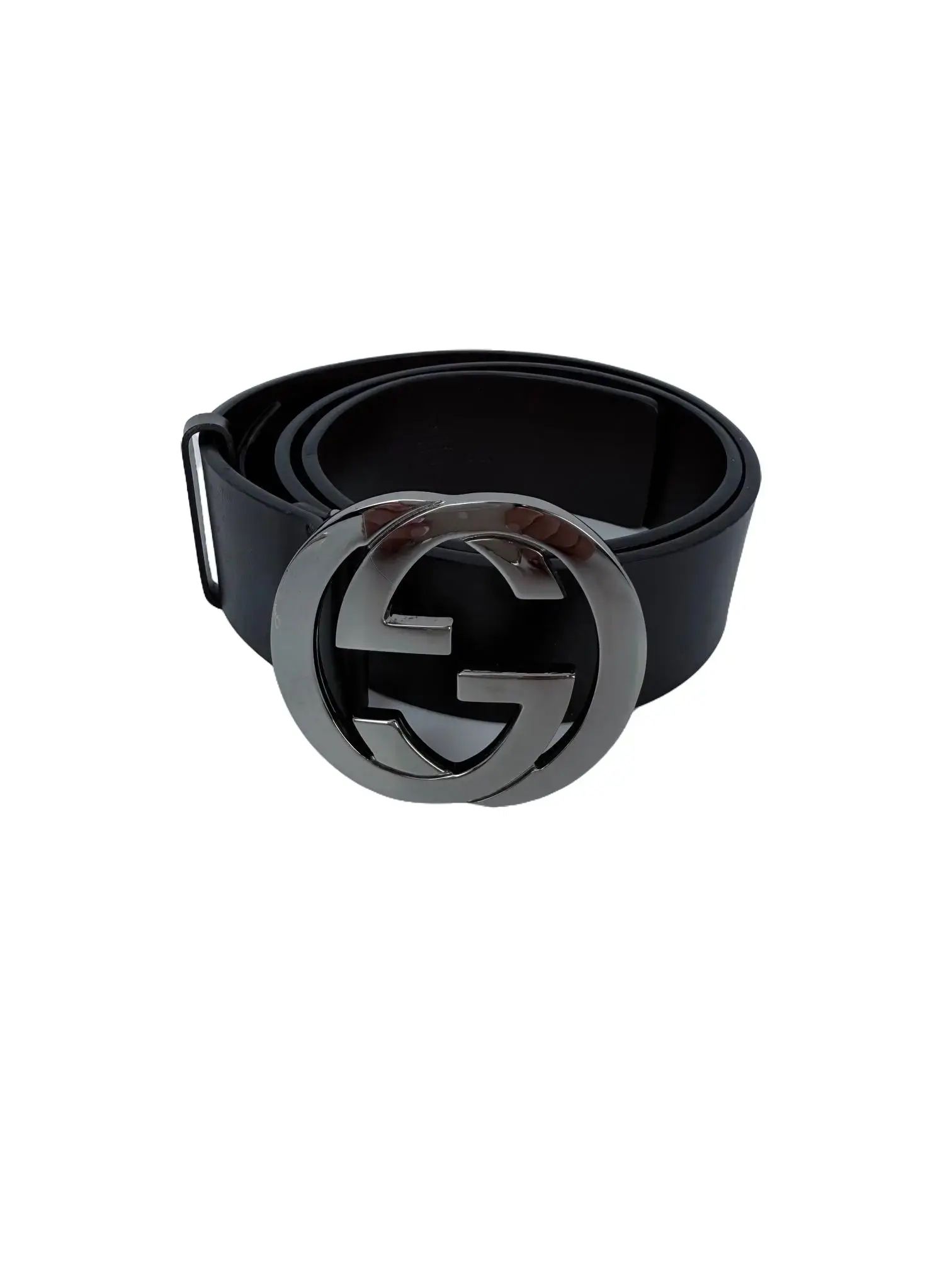 Gucci Women’s G Black Leather Belt with Silver Buckle GUCCI Calfskin Interlocking G Belt Black w/ Silver Hardware  main image 2