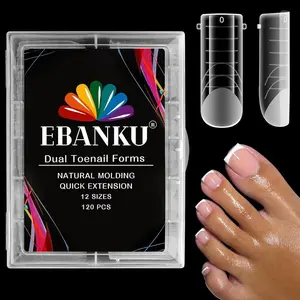 Poly Gel Toenail Kit, Toe Dual Nail Forms Reusable Poly Gel Nail Kit for Toe Nail Extension Gel Press on Toe Nail Tips Poly Gel Toenail Forms for Women Pedicure Tools, 120PCS, 120 Sizes
