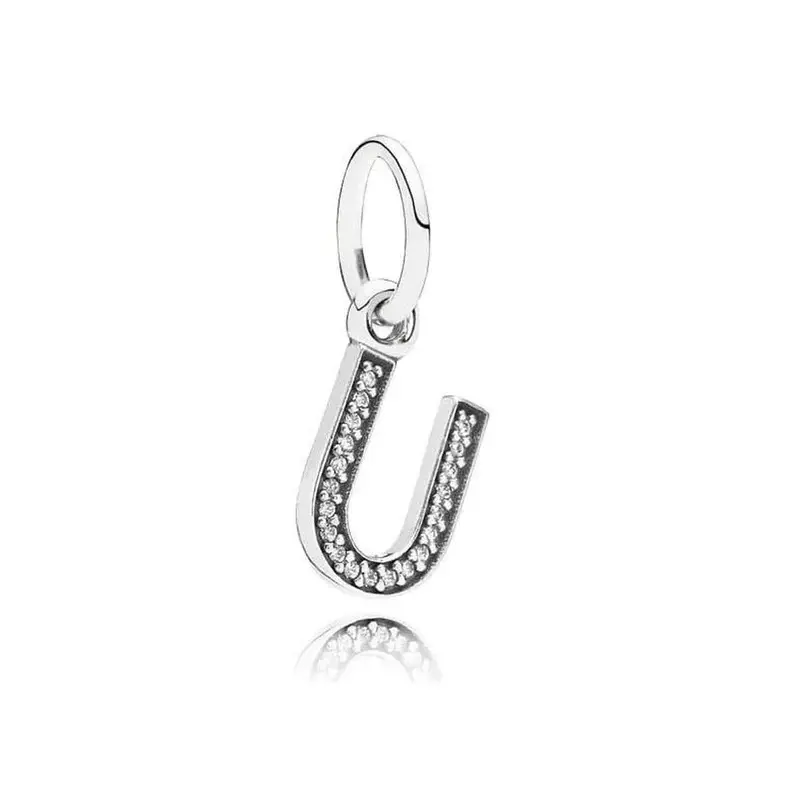 PANDORA Letter U Dangle Charm - Clear CZ - 791333CZ