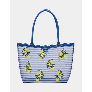 Betsey Johnson MESHIN AROUND TOTE BLUE/STRIPE