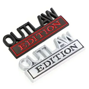 Car Customization Badge Outlaw Leaf Panel Metal Edition Body Sticker, Car Truck Suv Rear Decoration Emblem, Decorative Magnet
