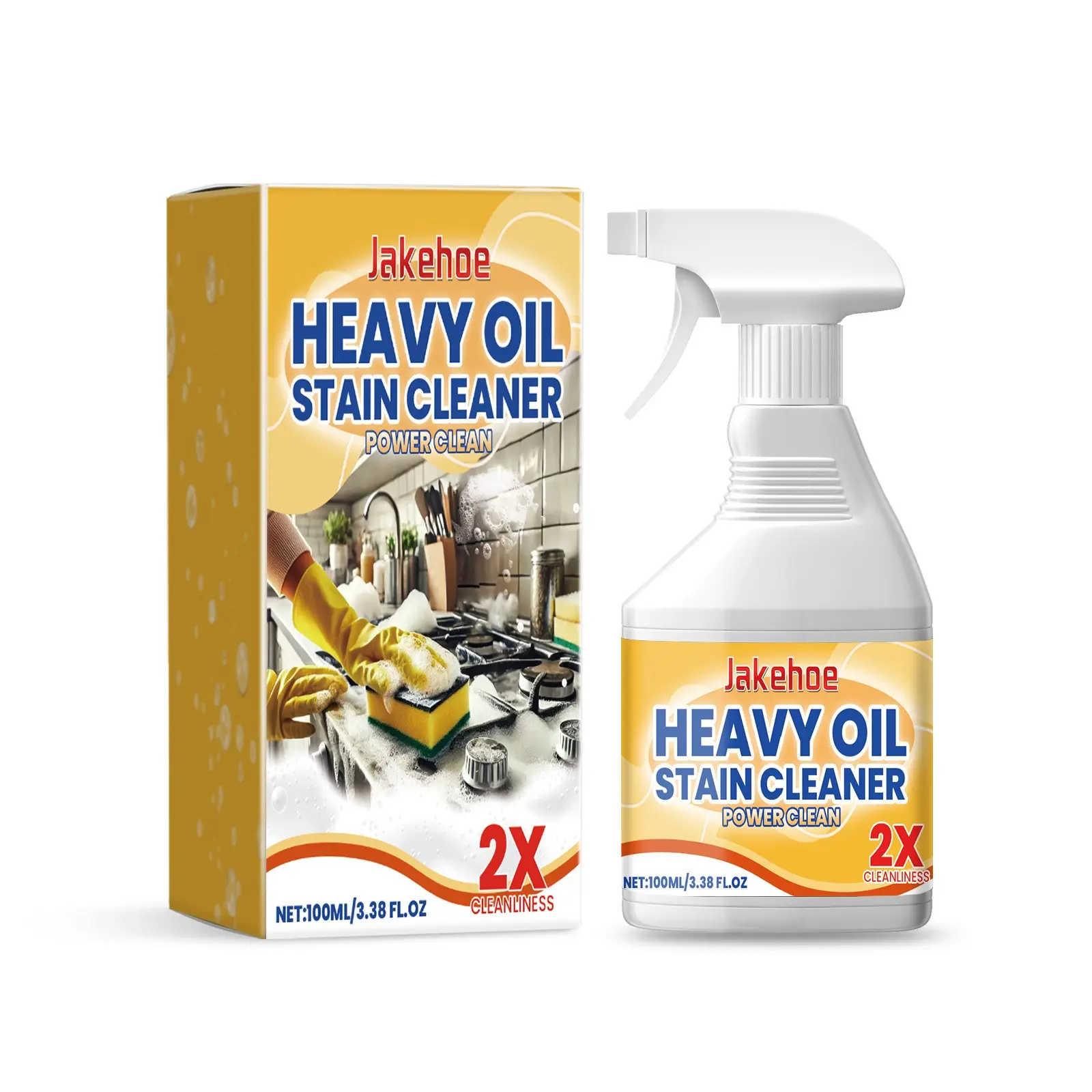 Kitchen Oil Stain Remover Spray, Grease Removing Spray, Grease Cleaner for Range Hoods, Countertops, Kitchenware, Brightening Cleaning Agent, Powerful Stain Remover, Heavy Oil Cleaner, Household Cleaning Products, Kitchen Cleaners