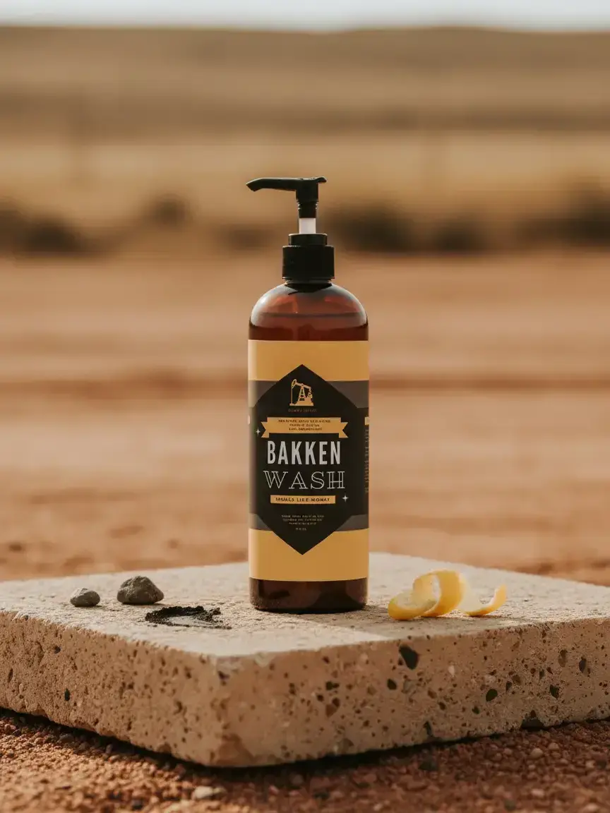Bakken Wash - Natural Body Cleanser for Hardworking Skin with Lemon Peel & Essential Oils, Oil-Based Formula for Tough Conditions