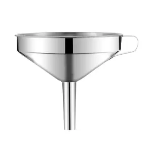 Stainless Steel Funnel Filter, Food Grade 304 Stainless Steel Kitchen Funnel with Strainer Filter, Metal Funnels for Kitchen Use Filling Bottles