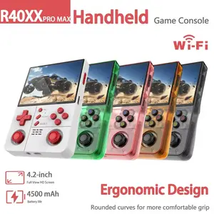 Christmas gift this for gaming fans! R40XXPro Max Handheld, Dual Joystick + Online Function, 4.2 Inch IPS OCA Full Lamination HD MIPI Screen, Dual Joystick Control, WiFi Online Multiplayer, Remote Upgrade, Retro Arcade Style, Ideal for Gamers~