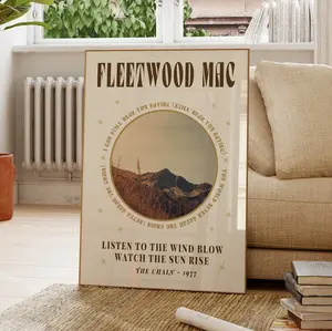 Fleetwood Mac The Chain Music Poster, 70's Wall Art, Retro Song Lyrics Print, Gift For Music Fan