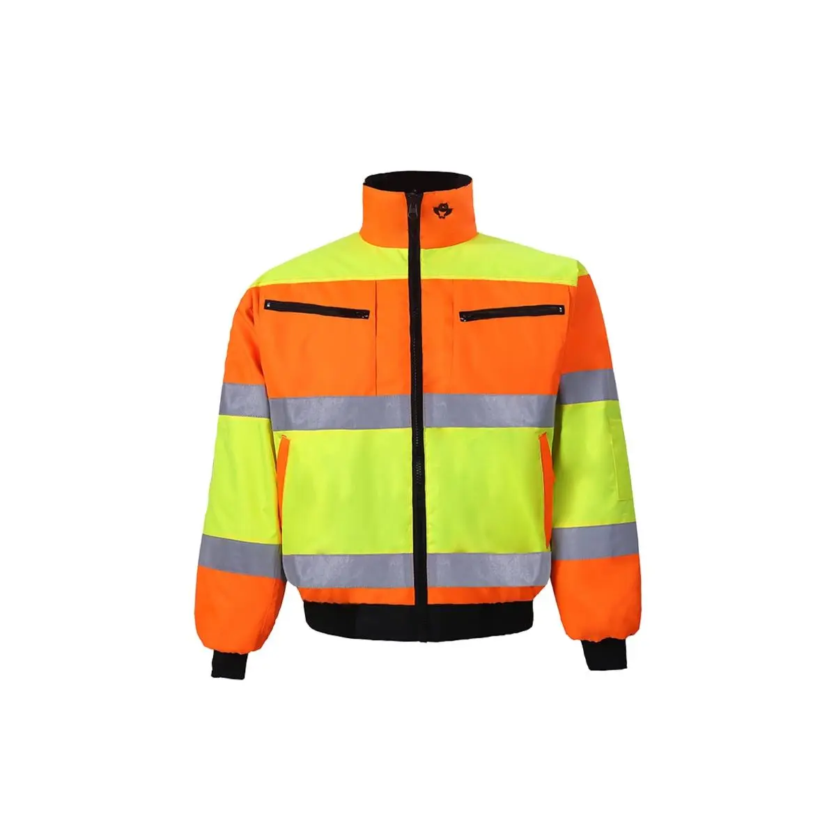 212 MAIN Class 3 High-Visibility Reversible Work Safety Jacket - 2W, Lime & Orange, 3XL, 65/35 Poly-Cotton, Diamond Quilted, 8 Total Pockets (2 Zipper Chest Pockets), Reflective Safety Gear for Home Improvement Work