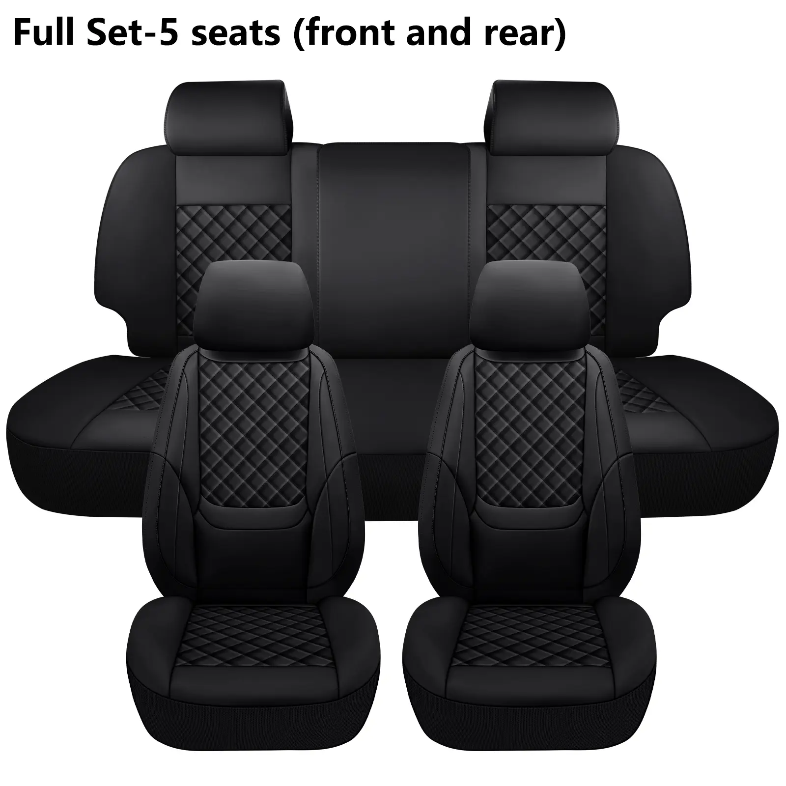 Silverado Seat Covers 2007-2026,Custom Fit for Chevy Chevrolet Silverado GMC Sierra 1500/2500/3500HD Crew/Double/Extended Cab with Lumbar Support ( Full Set-Front and Rear), Car Seat Accessories, Automotive Seat Covers