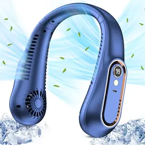 Rechargeable Bladeless Neck Fan with 5 Speeds & Oscillation - USB Portable Hands-Free Wearable Fan, LED Display, Ultra Quiet Cooling for Office/Travel/Gym, Adults Teens，Summer Gift