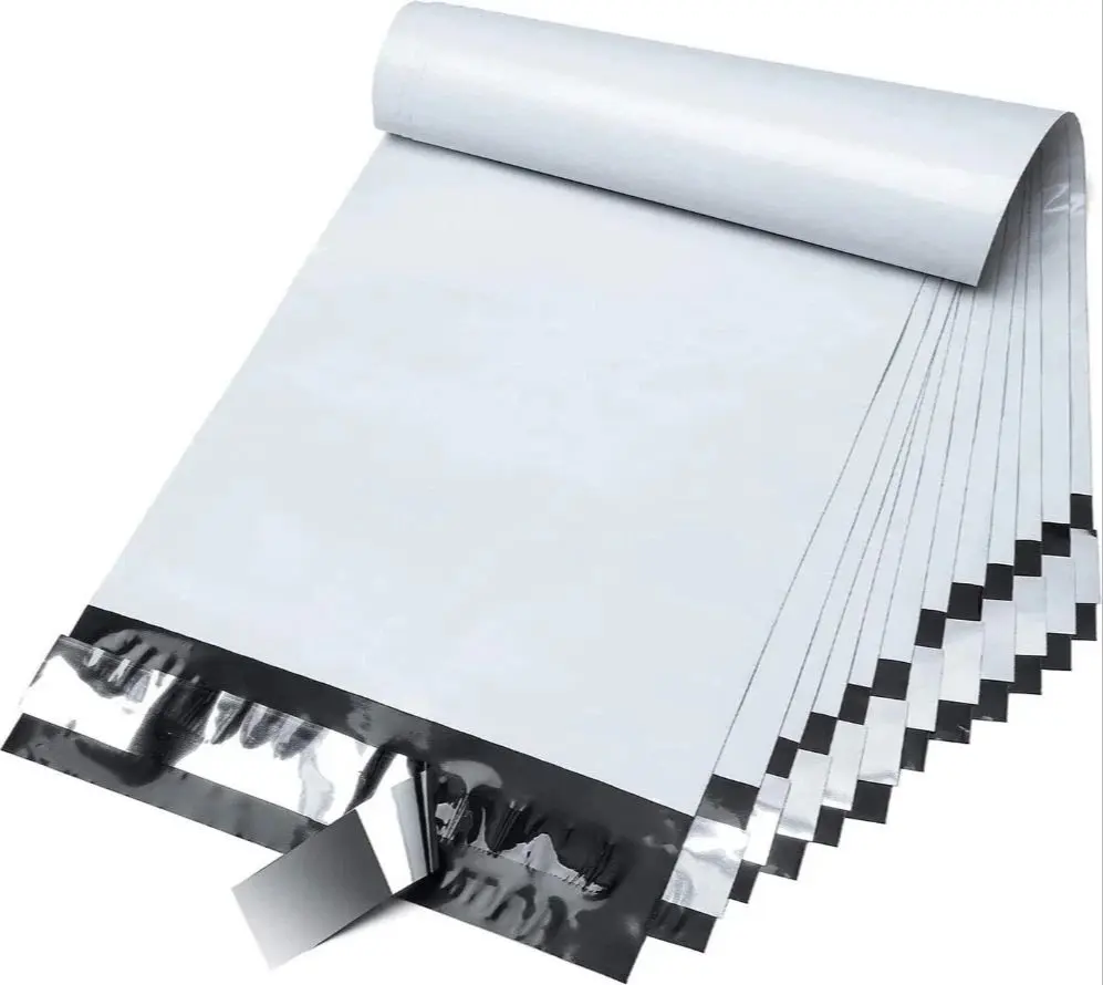 Loot Hive 100-Pack 7.5x10.5" White Poly Mailers Self Seal Shipping Bags 2.5 Mil Tear Proof