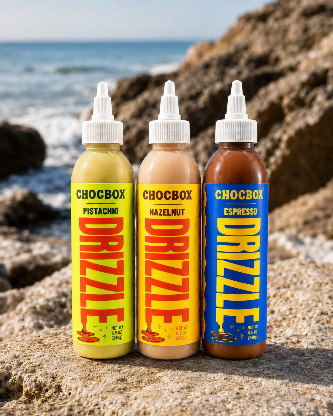 Chocbox Drizzles - Pistachio, Hazelnut and Espresso (8oz or 17oz)