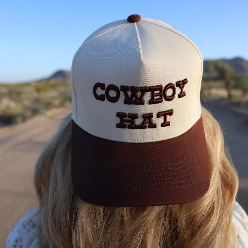 Custom Embroidered Cowboy Hat Two Tone Baseball Cap Custom Thread Color