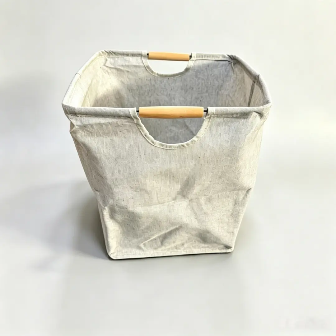 Foldable Cotton Linen Laundry Basket, Large Capacity Handheld Storage Basket, Bathroom Dirty Clothes Hamper for Home Toy Storage longaberger stair step basket