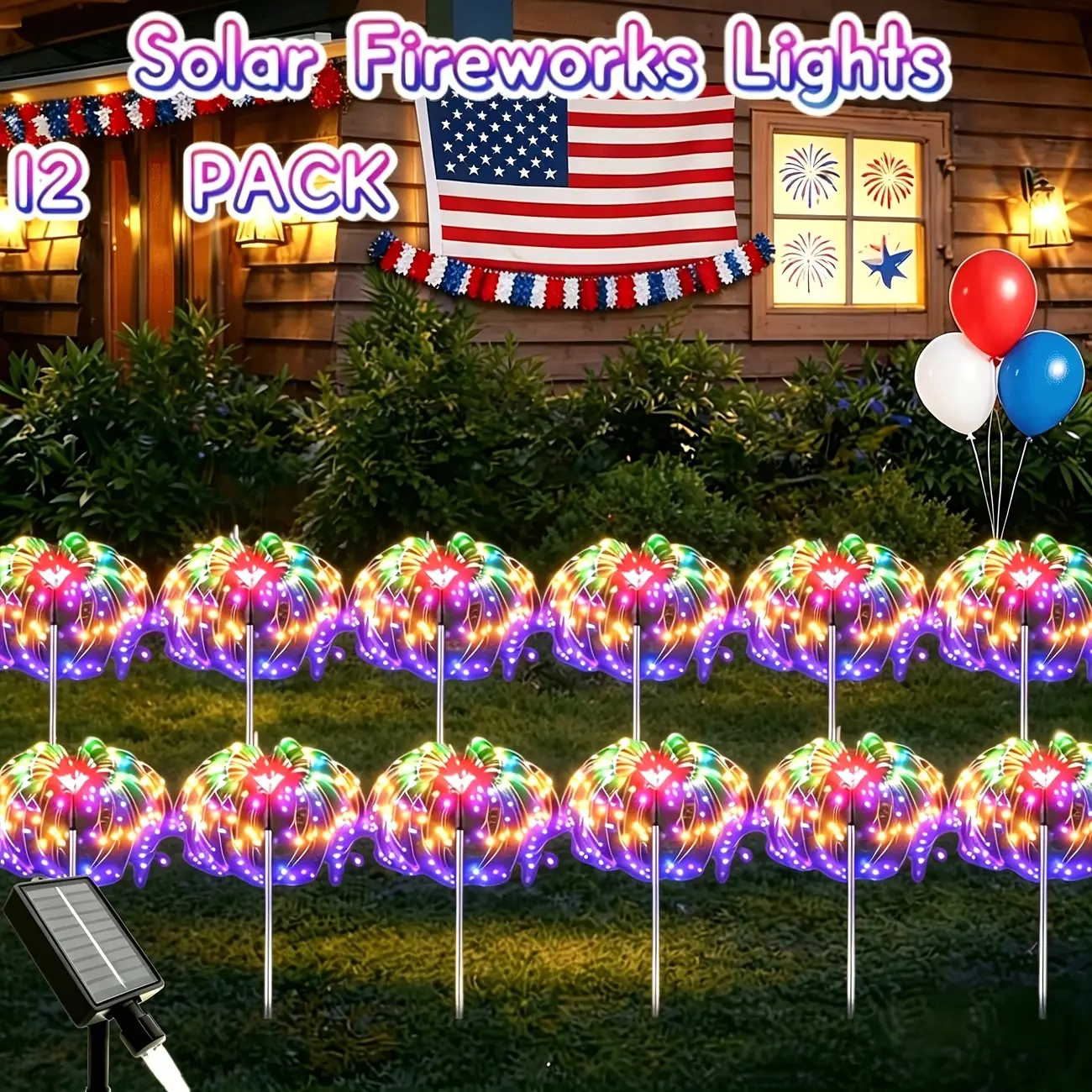 Whimsical Solar Outdoor LED Fairy Lights - 750-LED Plastic, 12-Strand Independent, IP65 Waterproof, 8 Modes, Auto Dusk-On, Eco-Friendly Warm Mood Novelty Lighting for Fairy Garden, Patio Decor (Multicolored Included)