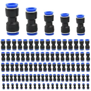 100 count Quick Connect Air Hose Fittings for 4 6 8 10 12 mm Tube Quick Release Pneumatic Airline Connectors Plastic Straight Push to Connect Fitting (100Pcs)
