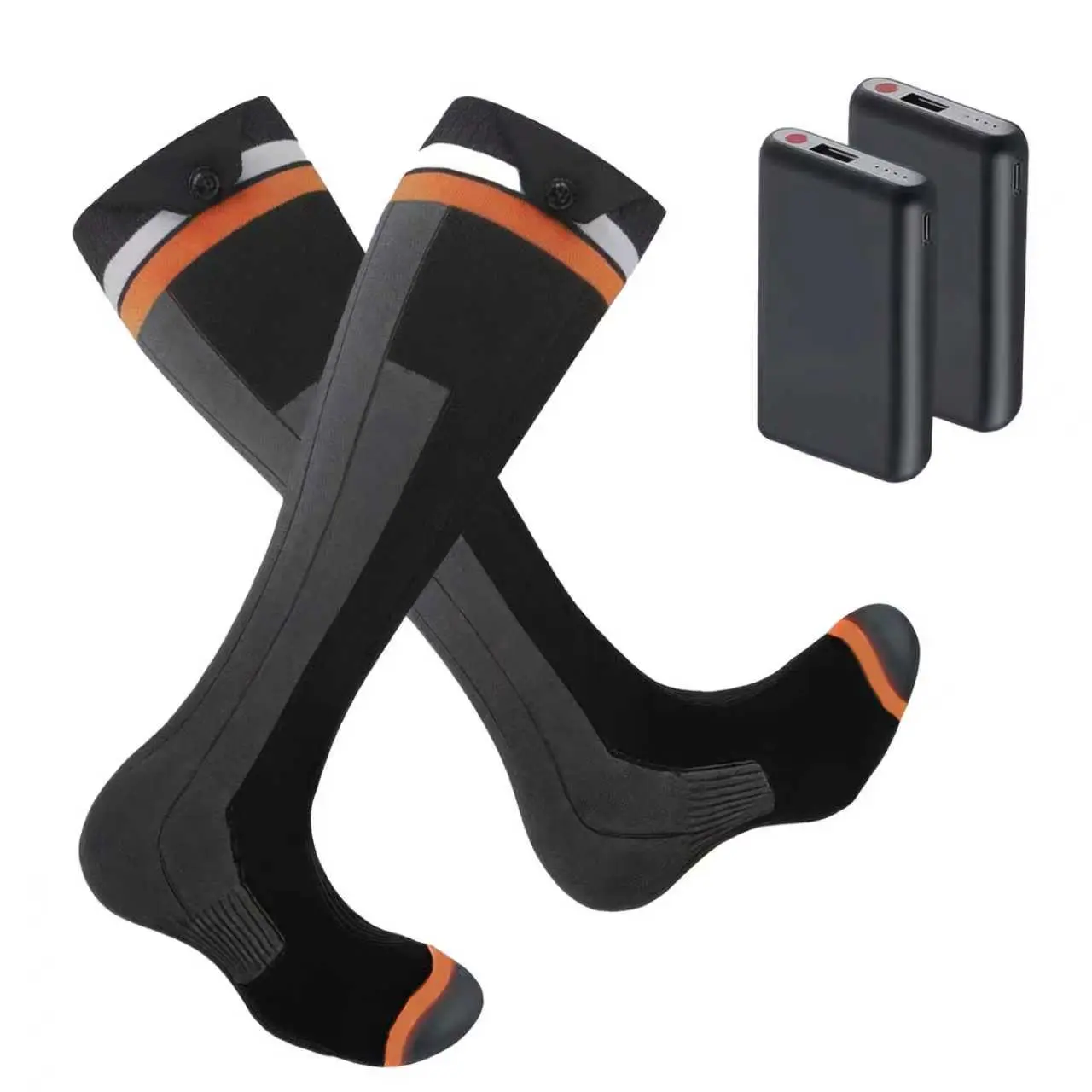 Women's Heated Socks 10-Min Fast Warm 5000mAh All-Day Warmth 3 Heat Settings Machine Washable Perfect Christmas Gifts for Women Winter Hiking Skiing Cold Weather Festive Striped Lights Leg Warmers