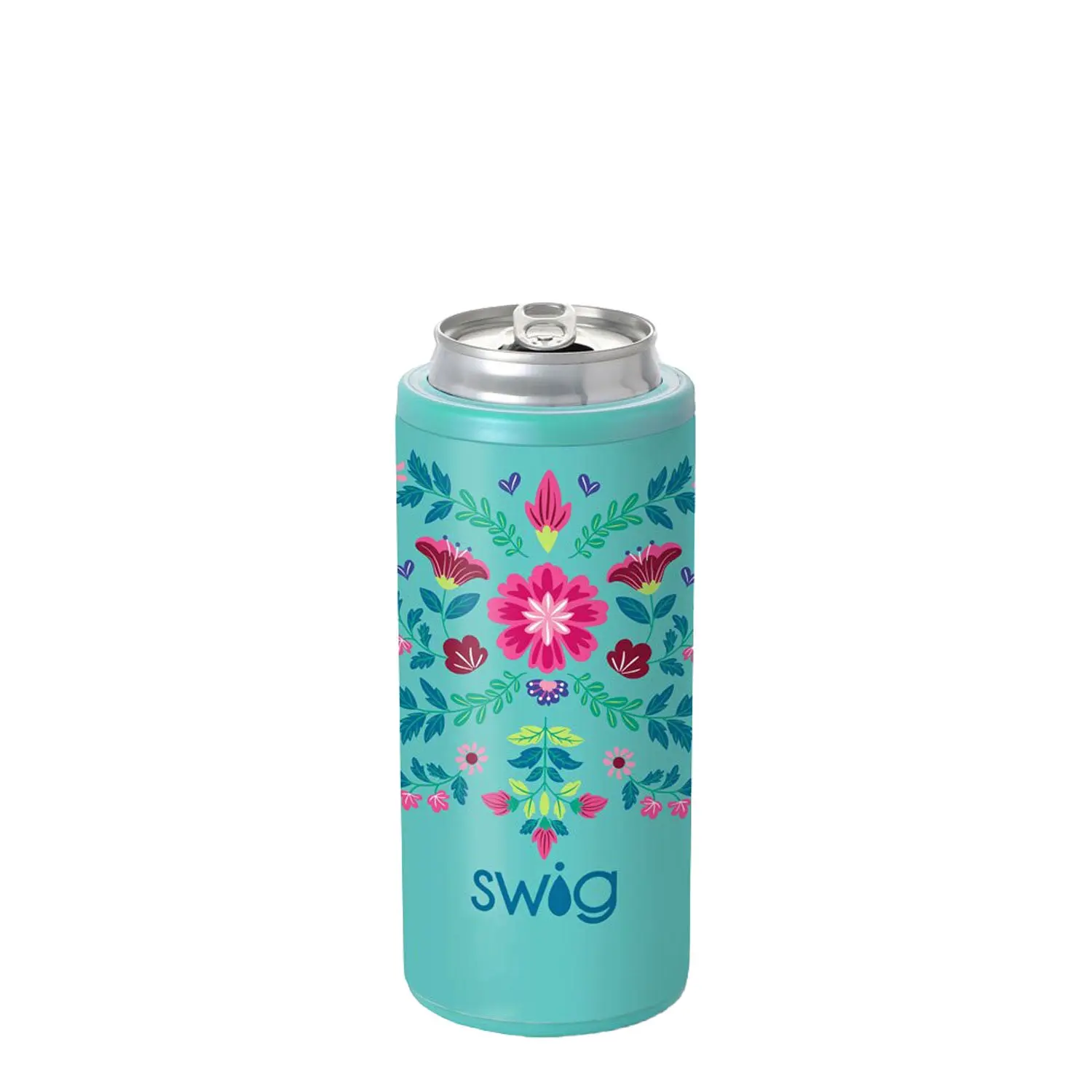 Swig Flora Azul Skinny Can Cooler 12oz (Each)