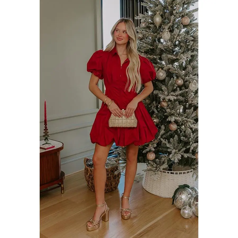 Cranberry Martini Mini Dress in Red
