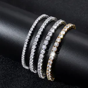 3/4/5/6mm Ultra Sparkling 5A Zircon Tennis Chain – Unisex Versatile Hip-hop Style Jewelry, Perfect for Party Gifts