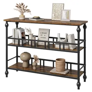 Console Table, 3 Tier Entryway Table, Hallway Table, Narrow Sofa Table with Open Shelves, Entrance Table for Entryway, Living Room, Foyer, Hallway, Office