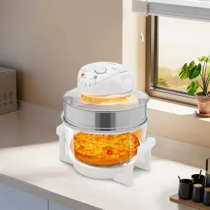 Turbo Air Fryer 18 QT Large Capacity, 1400W Convection Oven Countertop, Glass Airfryer Containers with Storage Lids, Temperature Control Range 32℉-482℉