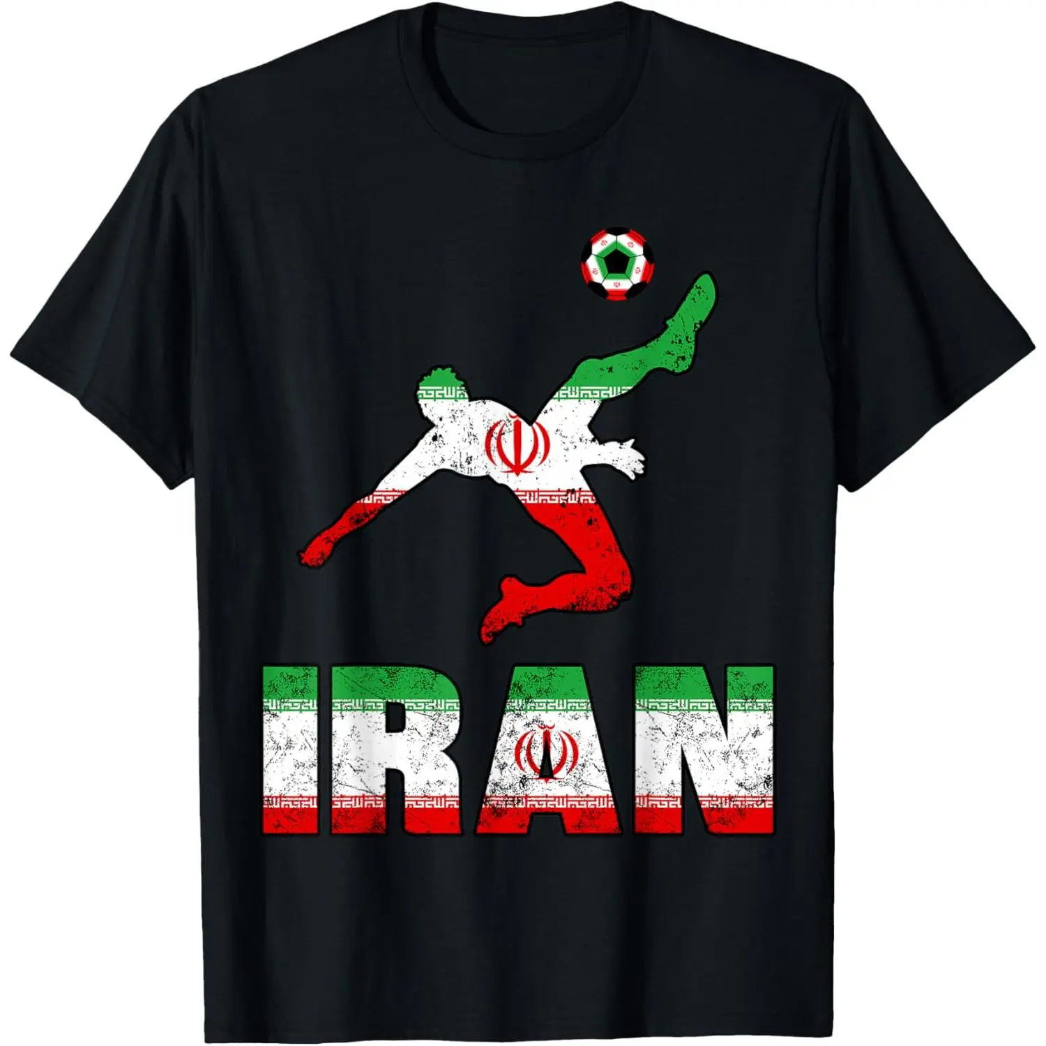 100%cotton Iran Football Soccer Game Player Fan Iranian Flag T-Shirt