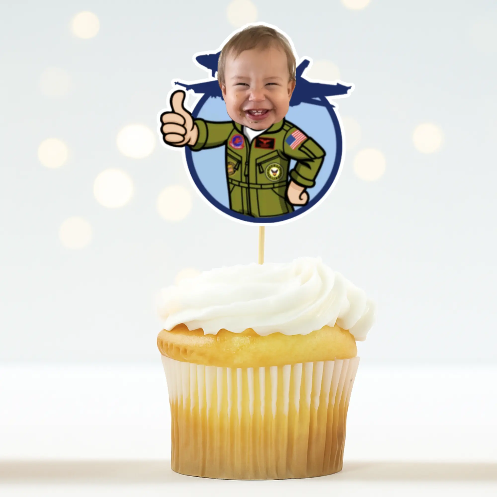 Pilot Cupcake Topper Top One Aviator Birthday Party
